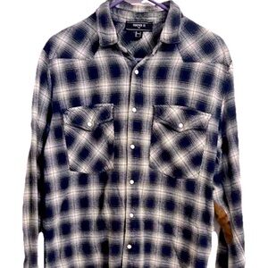 Forever 21 Blue and White Casual Button Down Shirt